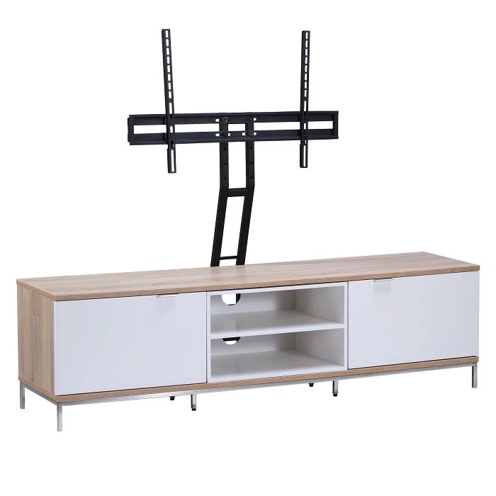 Alphason Chaplin Cabinet 1600mm, Up to 70" - Light Oak & White | ADCH1600-WHT - Image 2