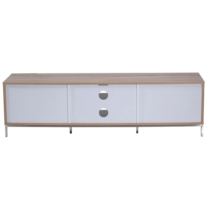 Alphason Chaplin Cabinet 1600mm, Up to 70" - Light Oak & White | ADCH1600-WHT - Image 4