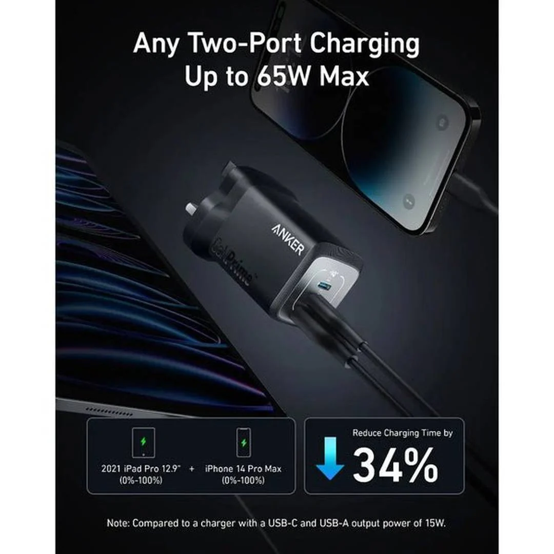 Anker Charger GaNPrime 67W Black | A2669213 - Image 3