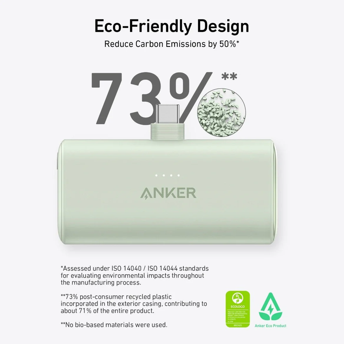 Anker Nano Power Bank 22.5W Built-In USB-C Connector White | A1653H21 - Image 4
