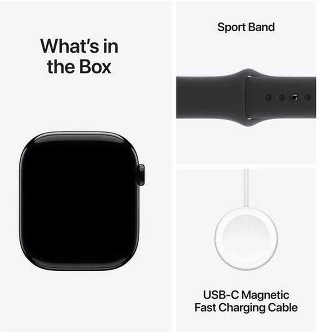 Apple Watch Series 10 GPS 46mm Jet Black Aluminium Case with Black Sport Band - M/L | MWWQ3QA/A - Image 8