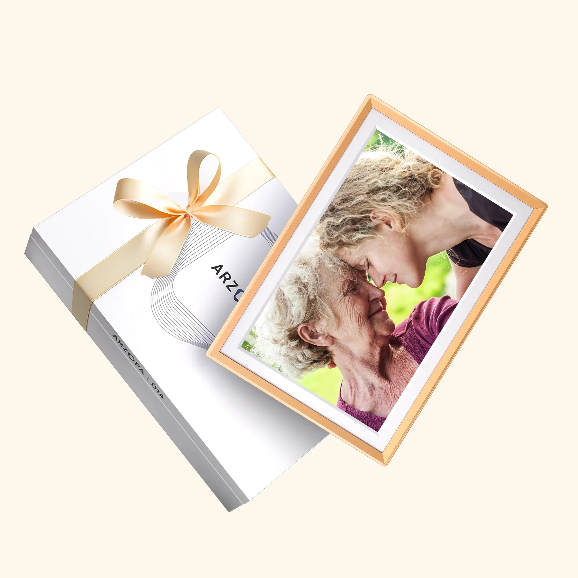 Arzopa D14 14" Digital Photo Frame Champagne Gold | Touch Screen WiFi - Image 8