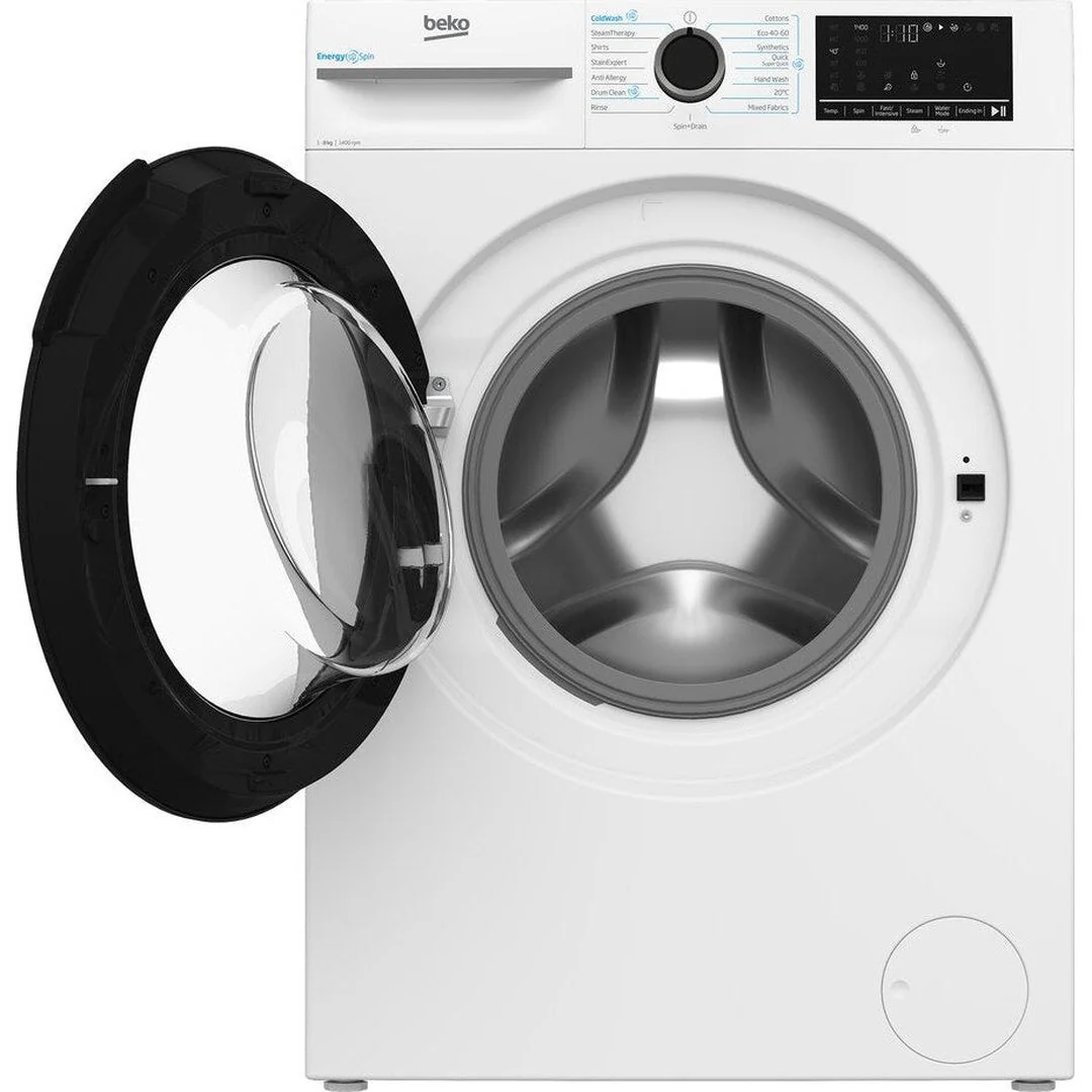 Beko EnergySpin™ 8kg Washing Machine with 1400 rpm - White | BM3WT4841IW - Image 4