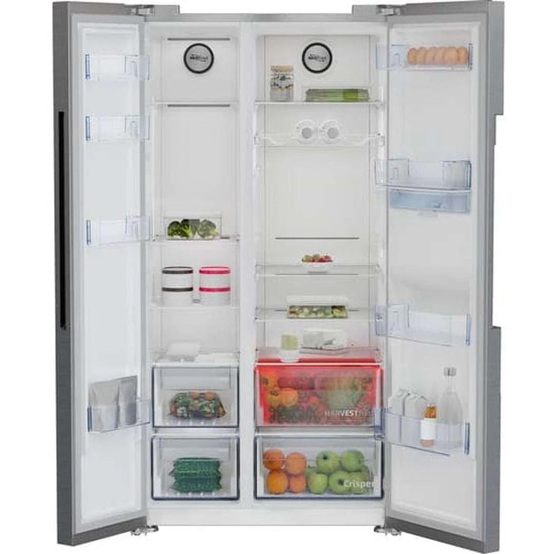 Beko Freestanding American Style Fridge Freezer with HarvestFresh™ Black Steel| ASD2442VPZ - Image 4