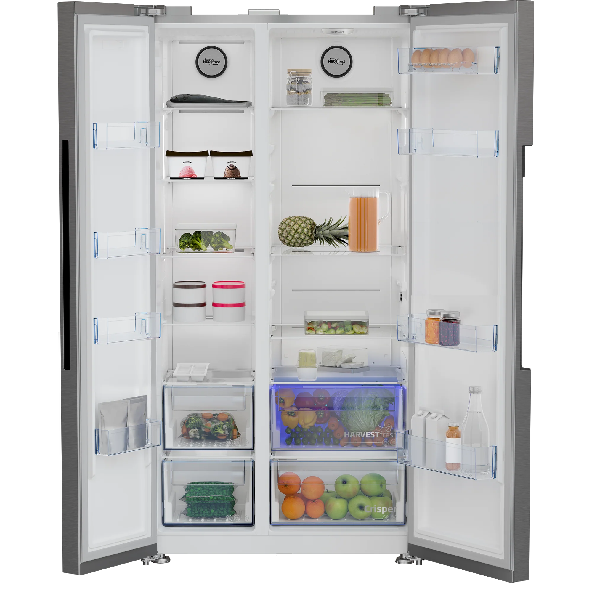 Beko Freestanding American Style Fridge Freezer with NeoFrost™ - Stainless Steel | ASL1442VPS - Image 3