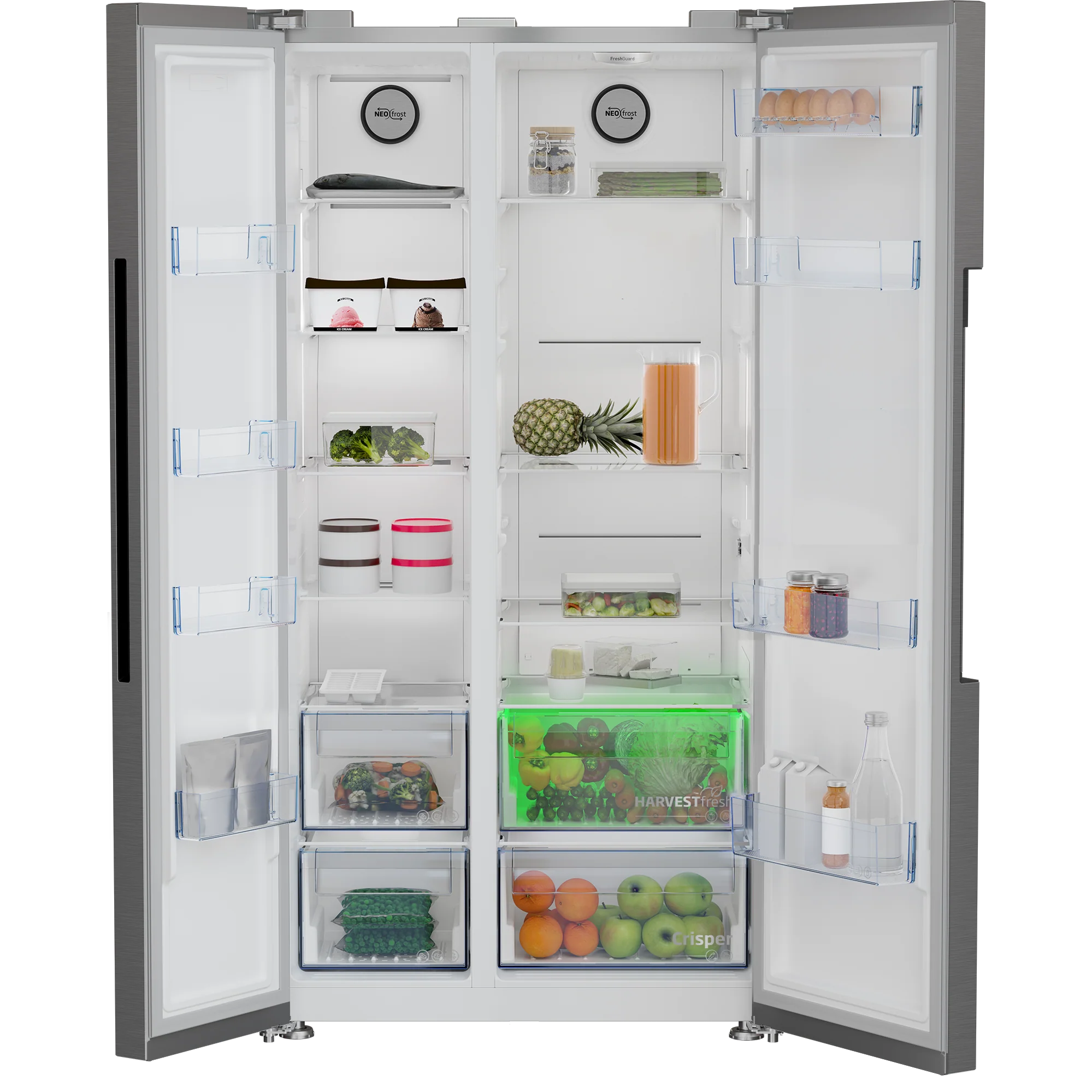 Beko Freestanding American Style Fridge Freezer with NeoFrost™ - Stainless Steel | ASL1442VPS - Image 4