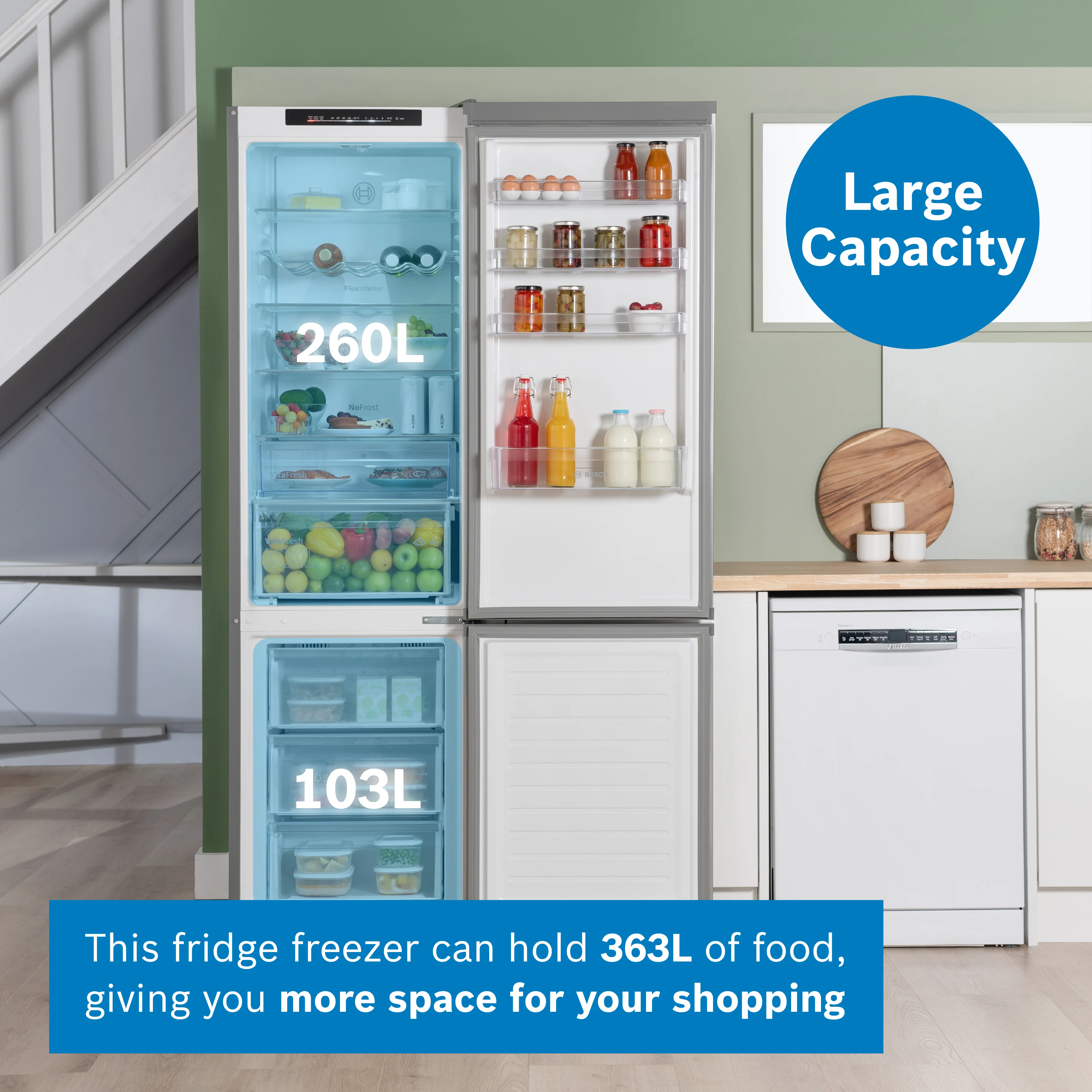 Bosch Series 4 363L 60cm Frost Free Fridge Freezer | KGN392LDFG - Image 16