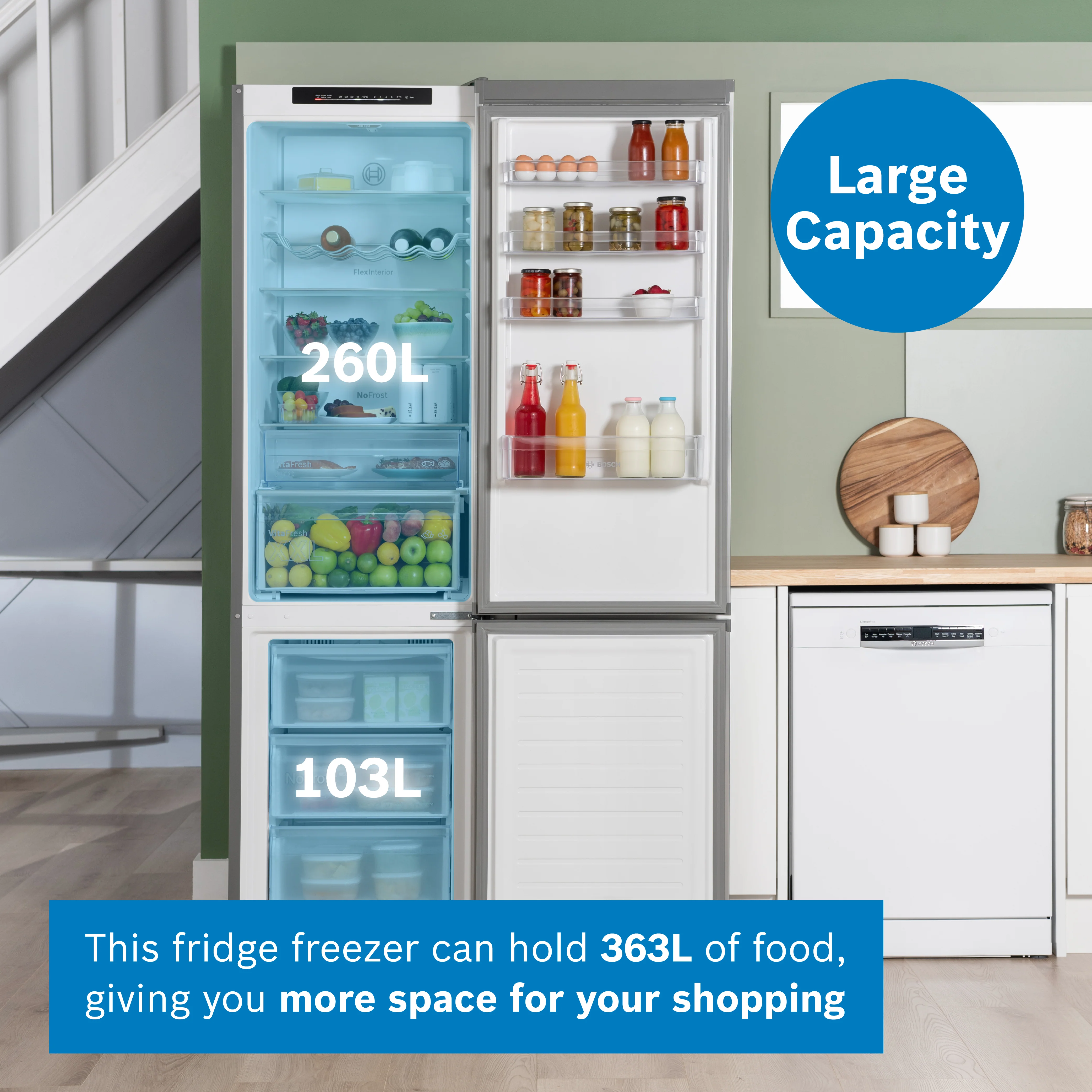 Bosch Series 4 363L 60cm Frost Free Fridge Freezer | KGN392LDFG - Image 5