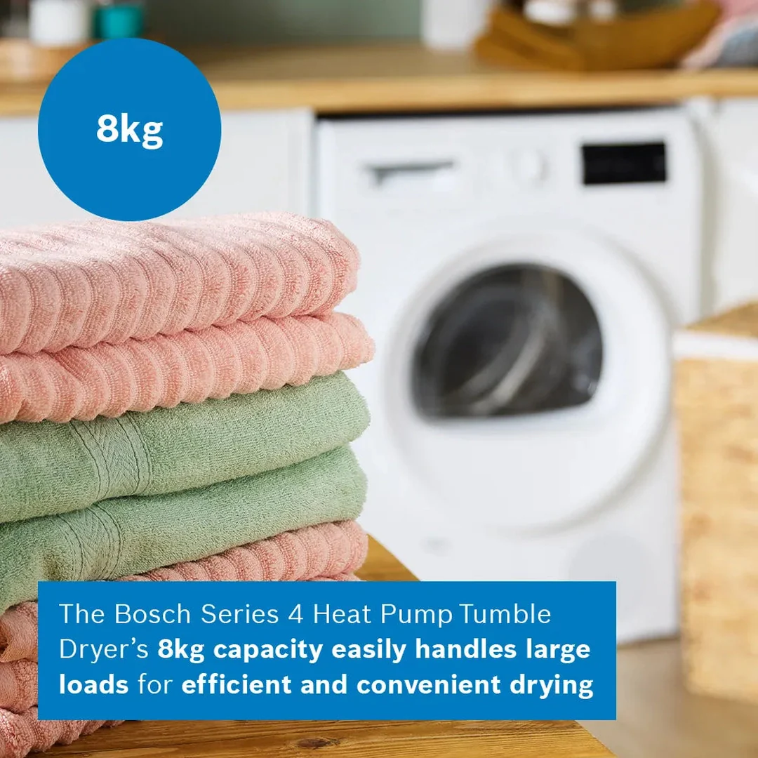 Bosch Series 4 Heat pump tumble dryer 8 kg White | WTH85225GB - Image 13