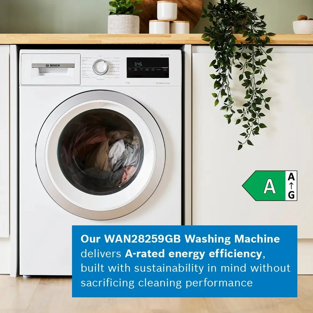 Bosch Series 4 Washing machine, Front Loader 9kg 1400 rpm - White | WAN28259GB - Image 2