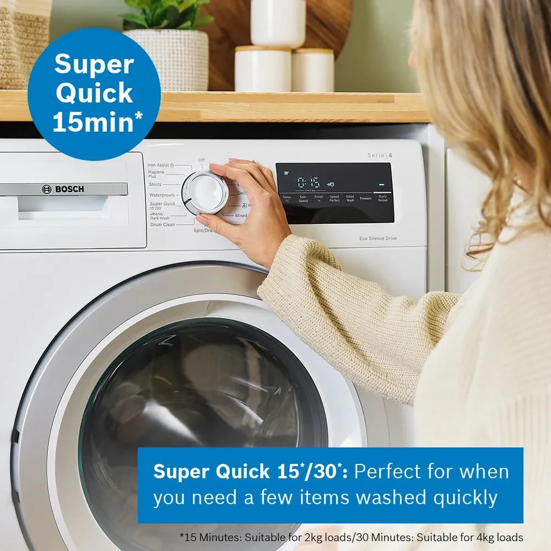 Bosch Series 4 Washing machine, Front Loader 9kg 1400 rpm - White | WAN28259GB - Image 3