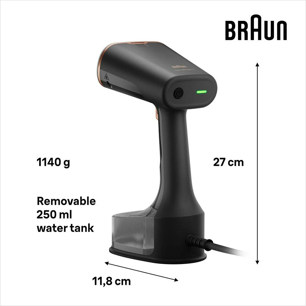 Braun QuickStyle 7 Garment Steamer Black/Copper | GS7077BK - Image 2