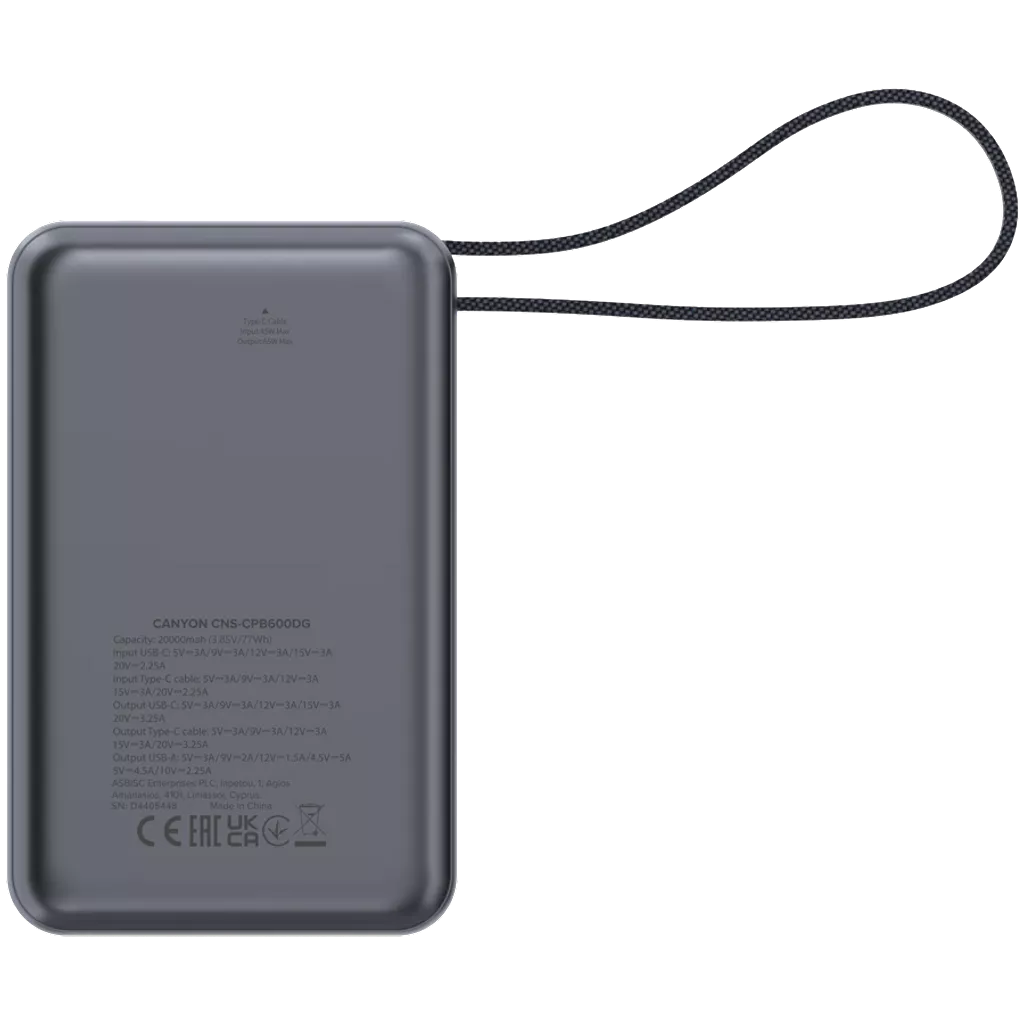 Canyon Power Bank OnPower PB-600 20,000mAh | CNS-CPB600DG - Image 4