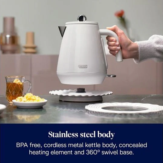 De’Longhi Eclettica Kettle –  White | KBY3001.W - Image 4