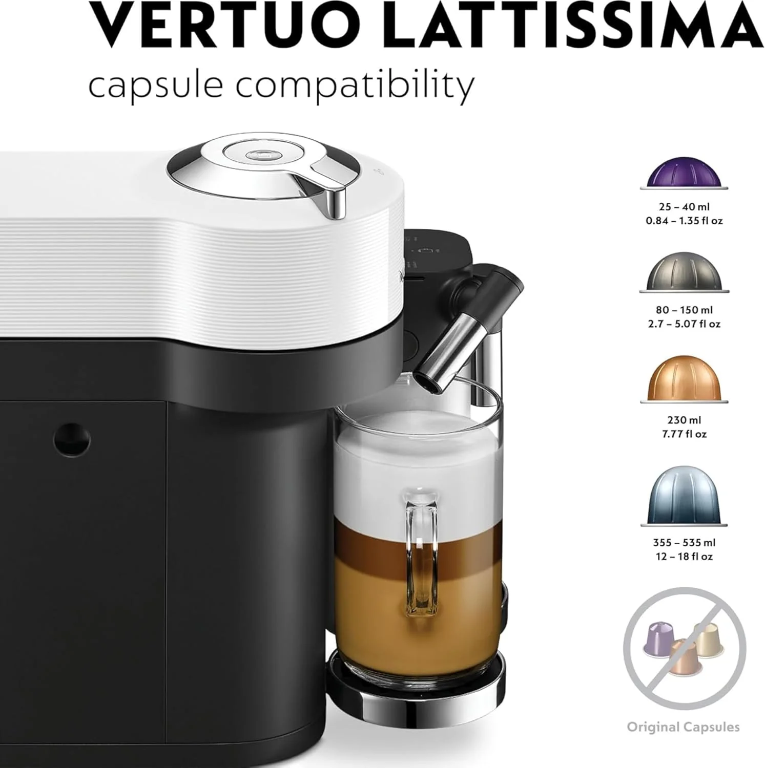 De’Longhi Nespresso Vertuo Lattissima Coffee Machine, White - Image 6