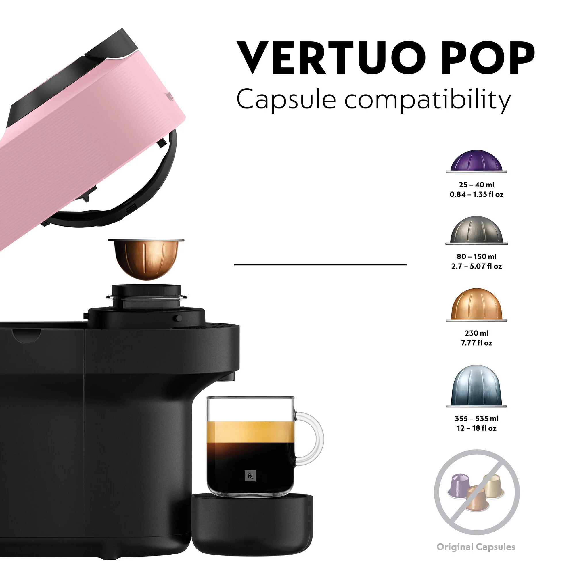 De’Longhi Nespresso Vertuo Pop Capsule Coffee Machine - Pink | ENV90.P - Image 4