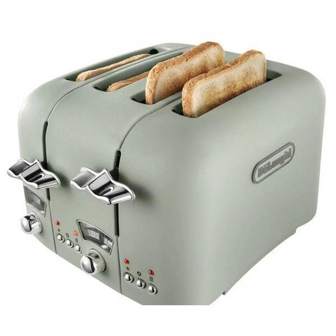 De'Longhi Argento Flora 4 Slice Toaster - Green | CT04.GR - Image 2