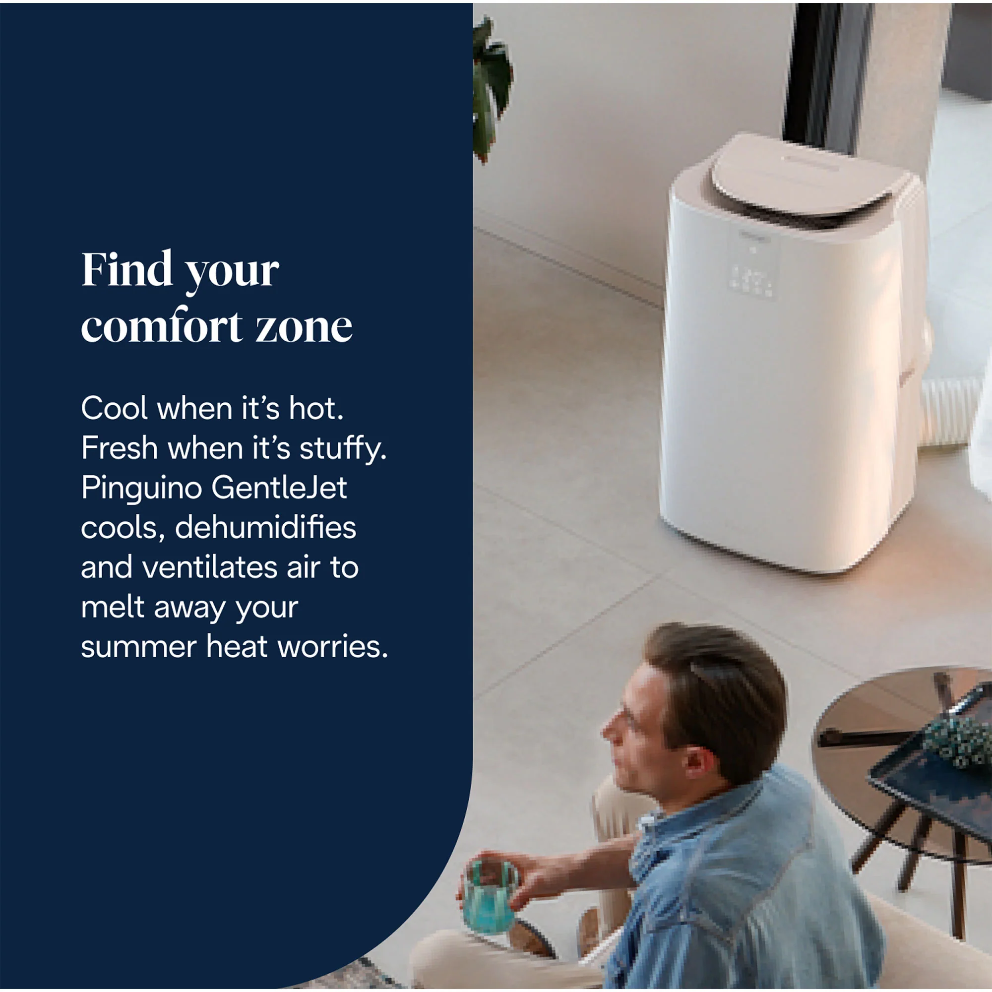 DeLonghi Pinguino AP98 GentleJet Portable Air Conditioner White | PACAP98GENTLEJE - Image 4