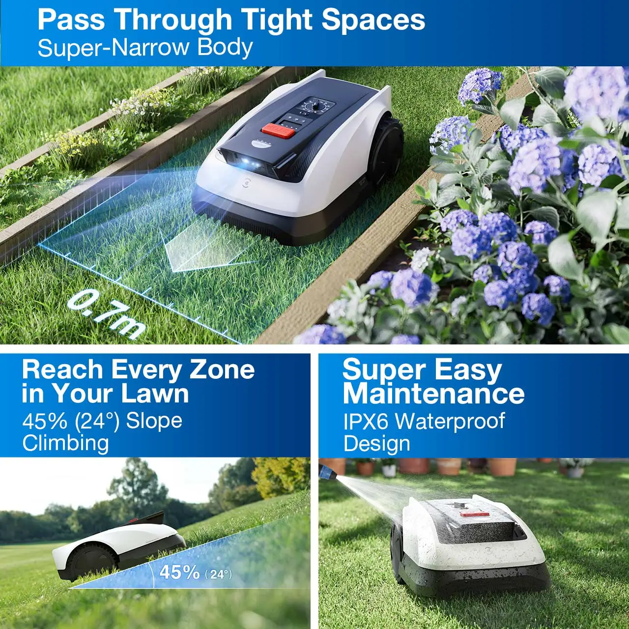 Ecovacs GOAT O800 RTK - Robotic Lawn Mower with Wire-Free RTK Navigation, up to 800m² | 270-MR2452IO - Image 8