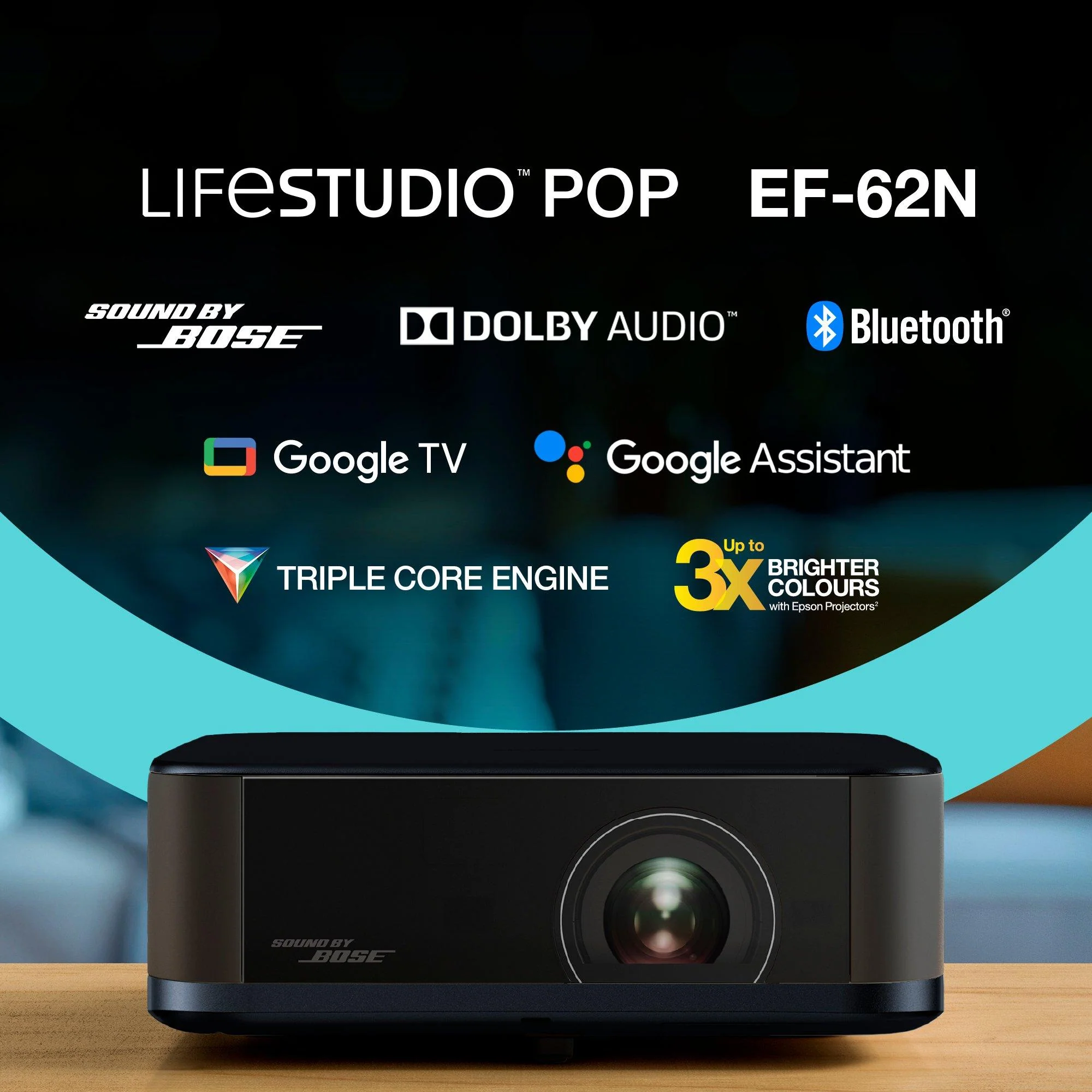 Epson Lifestudio Pop Plus EF-62N 4K PRO-UHD Smart Projector - Navy | V11HB73440 - Image 5