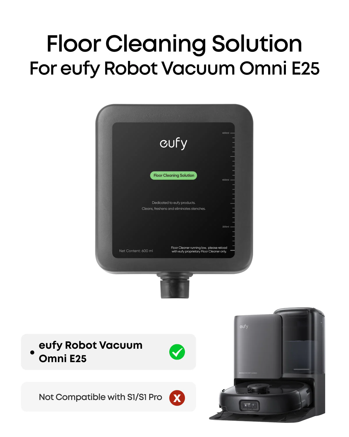 Eufy Floor Cleaning Solution 600 ml for Omni E25 | T291HA11 - Image 3