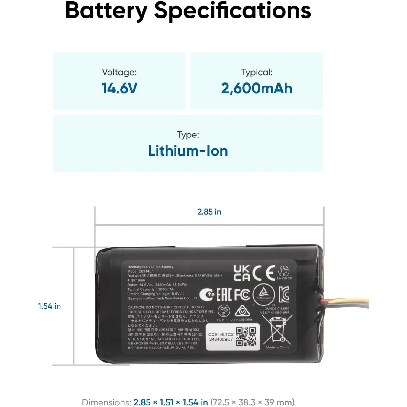 Eufy RoboVac Replacement Battery Pack | T29D8011 - Image 2