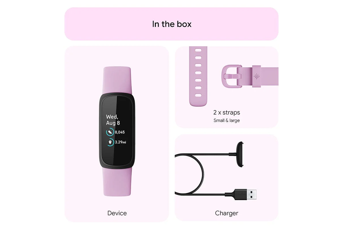 Fitbit Inspire 3 - Health & Fitness Tracker with 10-Day Battery & AMOLED Display - Black/Lilac Bliss | 79-FB424BKLV - Image 8