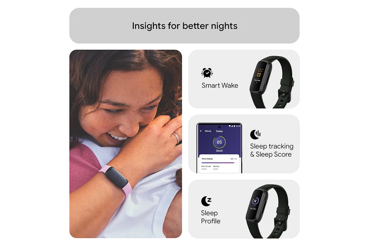 Fitbit Inspire 3 - Health & Fitness Tracker with 10-Day Battery & AMOLED Display - Black/Midnight Zen | 79-FB424BKBK - Image 2