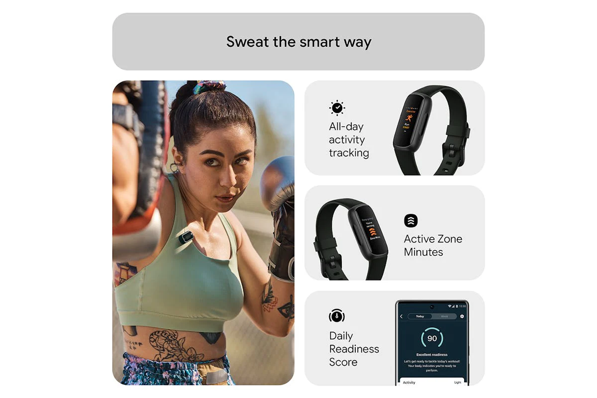Fitbit Inspire 3 - Health & Fitness Tracker with 10-Day Battery & AMOLED Display - Black/Midnight Zen | 79-FB424BKBK - Image 3