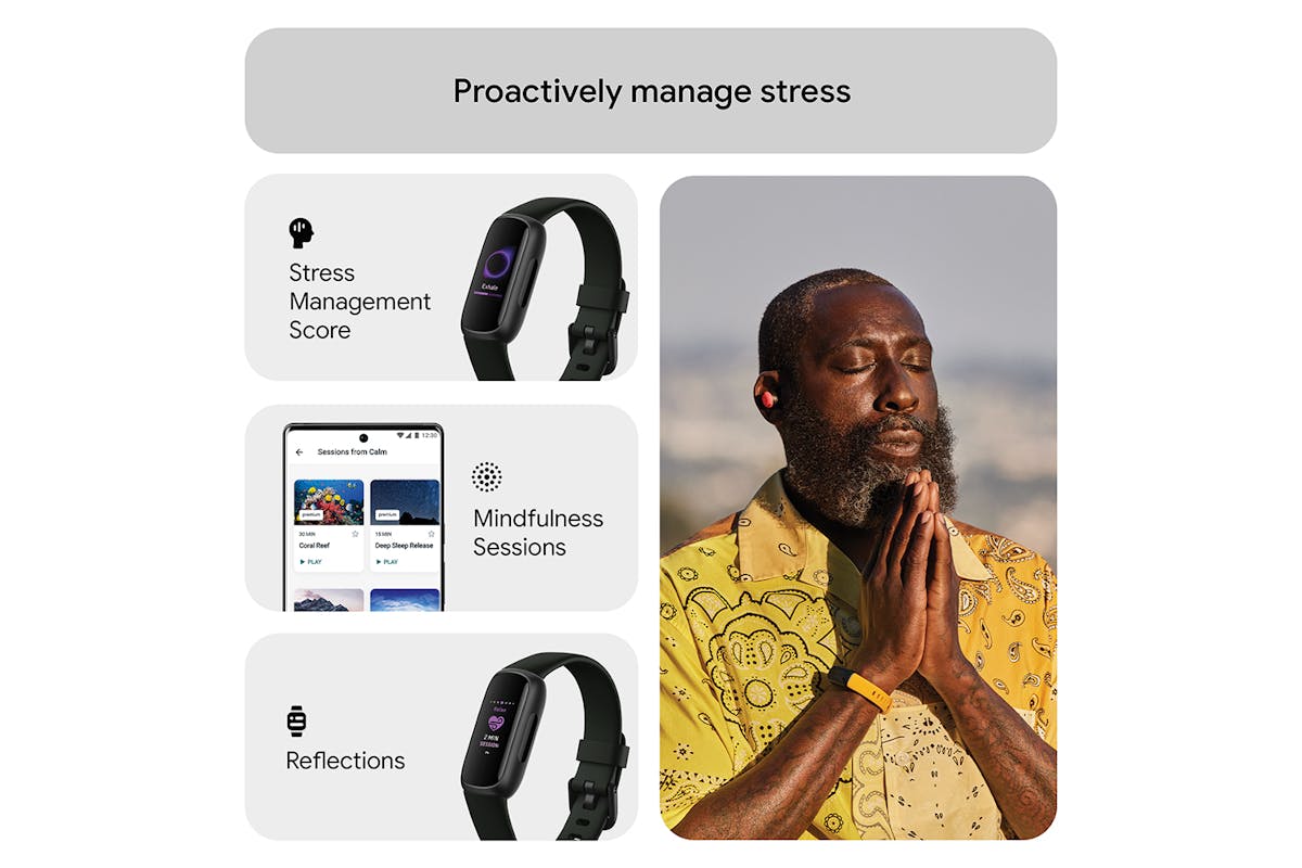 Fitbit Inspire 3 - Health & Fitness Tracker with 10-Day Battery & AMOLED Display - Black/Midnight Zen | 79-FB424BKBK - Image 6