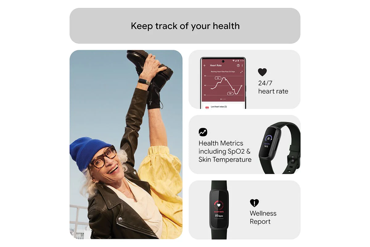 Fitbit Inspire 3 - Health & Fitness Tracker with 10-Day Battery & AMOLED Display - Black/Midnight Zen | 79-FB424BKBK - Image 7