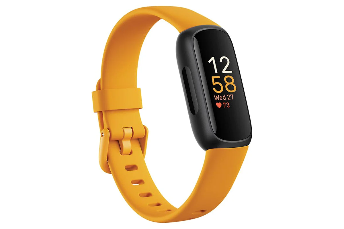 Fitbit Inspire 3 - Health & Fitness Tracker with 10-Day Battery & AMOLED Display - Black/Morning Glow | 79-FB424BKYW