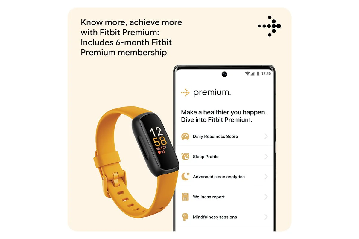 Fitbit Inspire 3 - Health & Fitness Tracker with 10-Day Battery & AMOLED Display - Black/Morning Glow | 79-FB424BKYW - Image 4