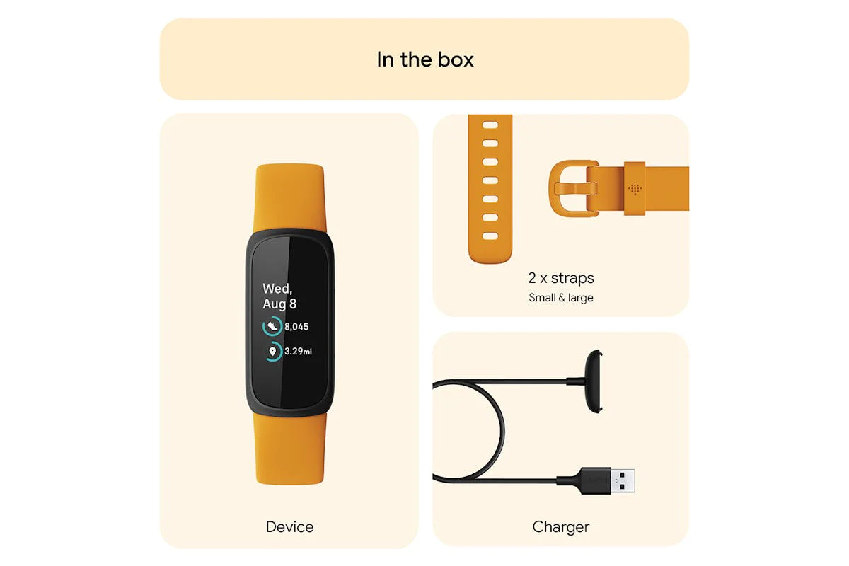 Fitbit Inspire 3 - Health & Fitness Tracker with 10-Day Battery & AMOLED Display - Black/Morning Glow | 79-FB424BKYW - Image 8