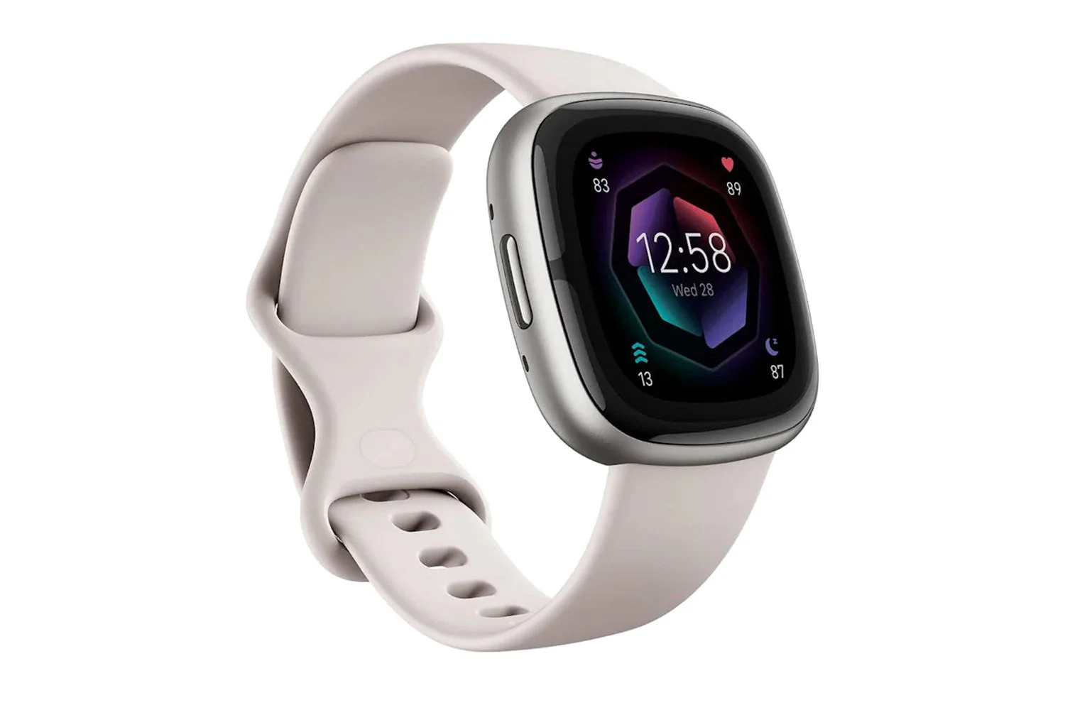 Fitbit Sense 2 - Advanced Health Smartwatch with cEDA Stress Sensor & GPS - Lunar White/Platinum | 79-FB521SRWT