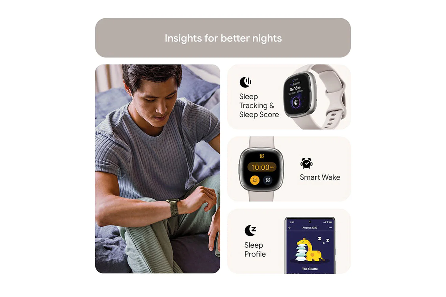 Fitbit Sense 2 - Advanced Health Smartwatch with cEDA Stress Sensor & GPS - Lunar White/Platinum | 79-FB521SRWT - Image 6