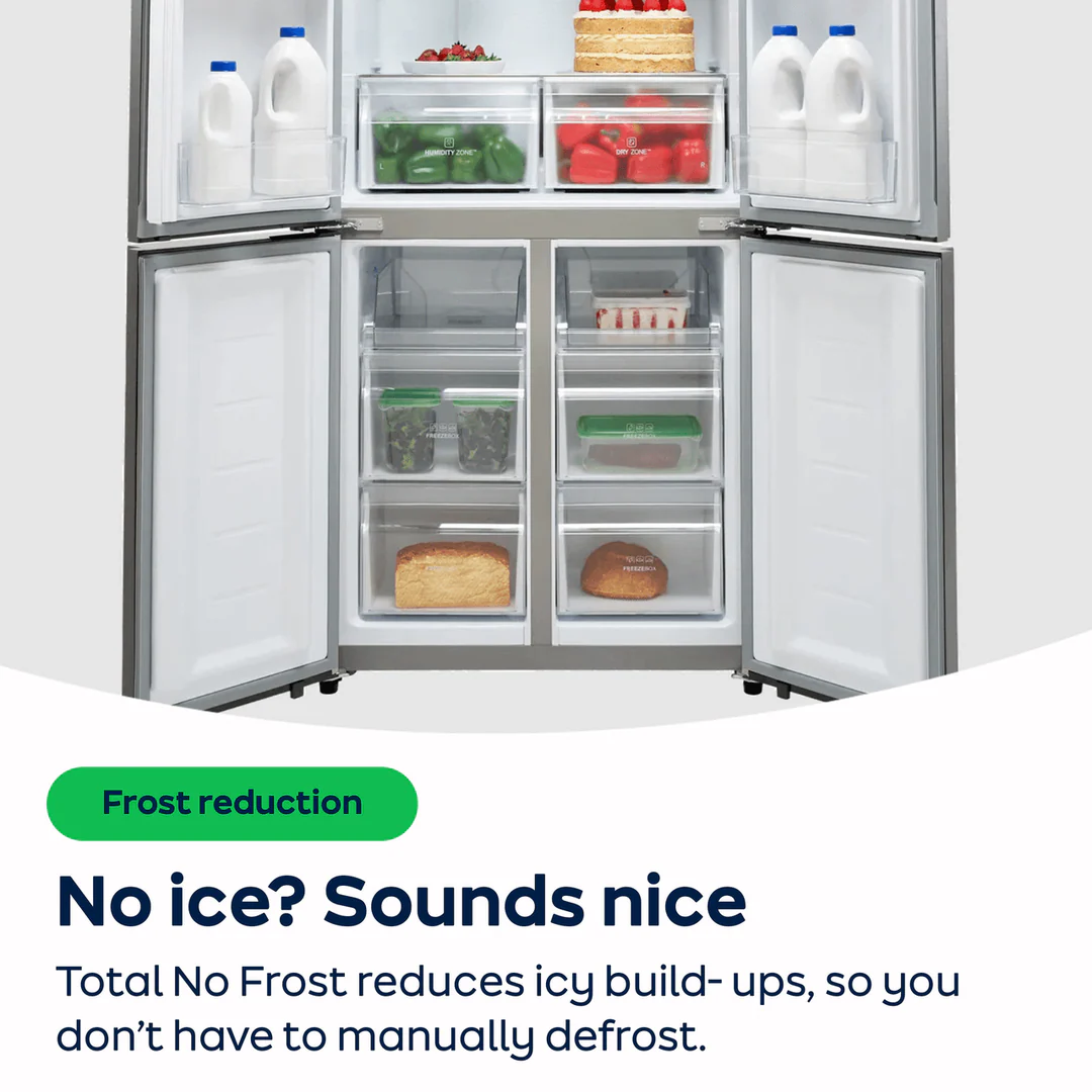 Haier Cube 83 Series American Fridge Freezer – Silver | HCR3818ENMG - Image 4