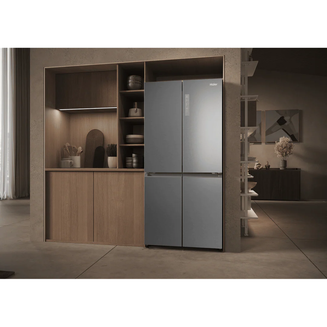 Haier Cube 83 Series American Fridge Freezer – Silver | HCR3818ENMG - Image 9
