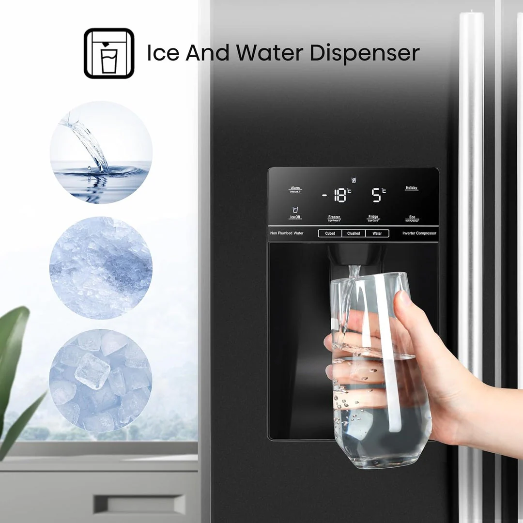 Hisense Freestanding Side by Side Fridge Freezer | RS694N4IBE - Image 2