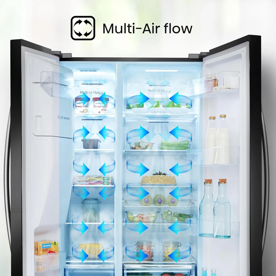 Hisense Freestanding Side by Side Fridge Freezer | RS694N4IBE - Image 3