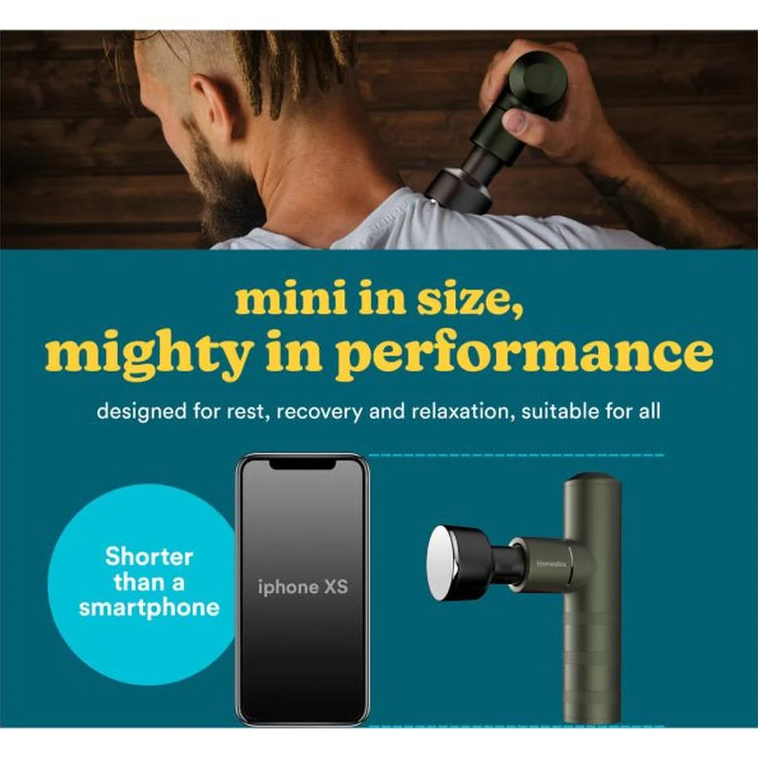 Homedics Myti Green Mini Massage Gun with Heated Head | HHP-65GN - Image 4