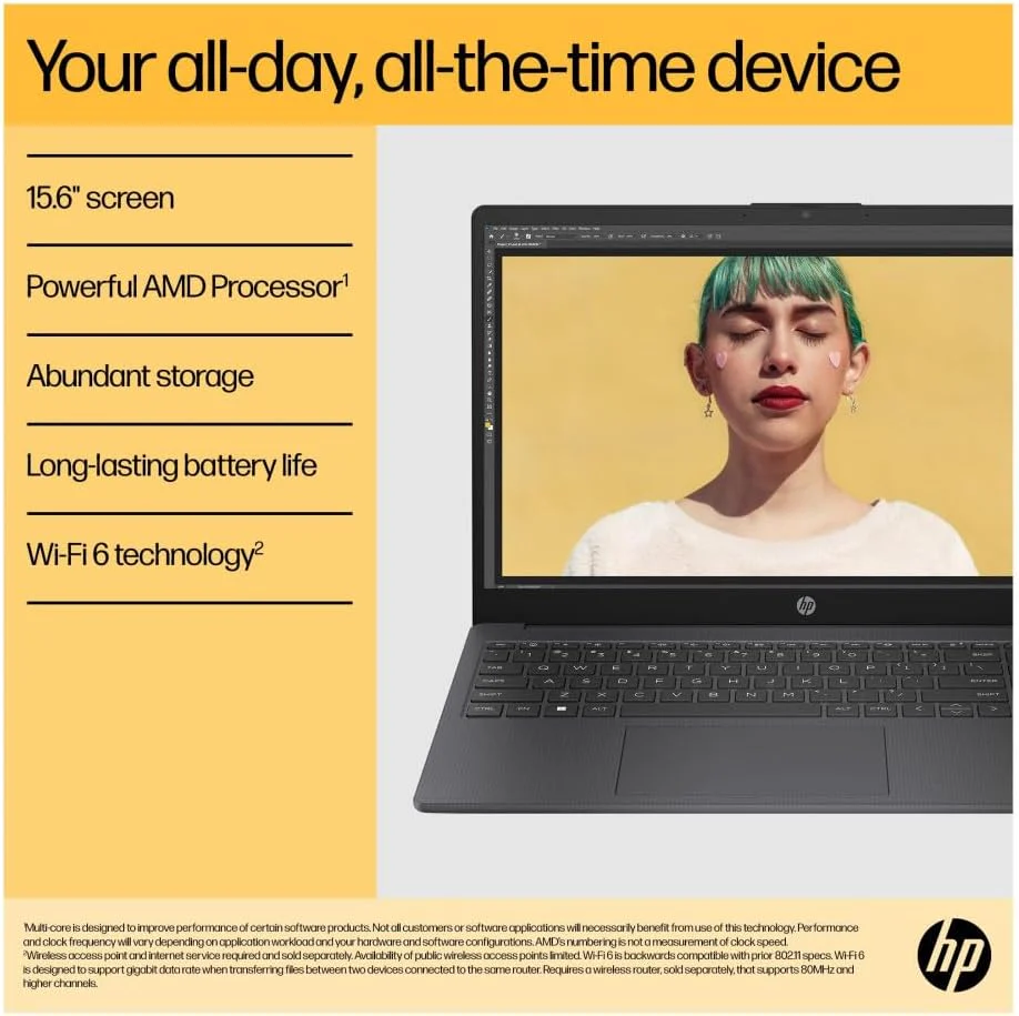 HP 15.6" FHD LCD, AMD Ryzen 5 7520U Quad-Core, 8GB LPDDR5 RAM, 512GB SSD | BM2V0EA#ABU - Image 7