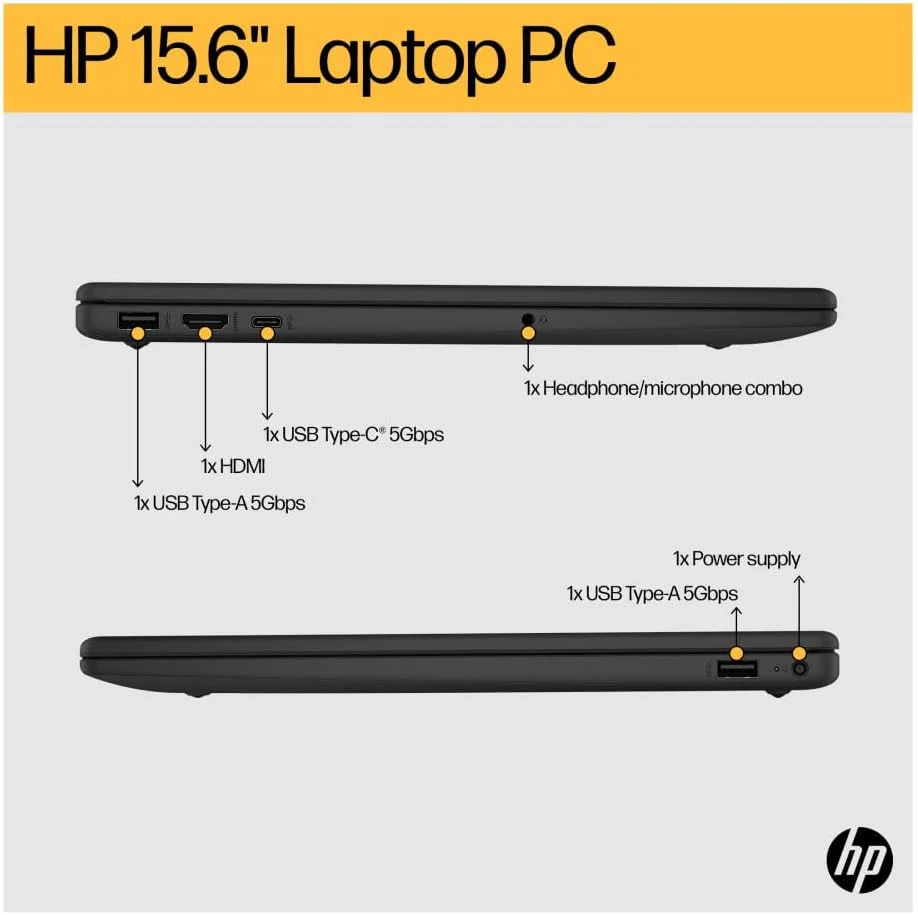 HP 15.6" FHD LCD, AMD Ryzen 5 7520U Quad-Core, 8GB LPDDR5 RAM, 512GB SSD | BM2V0EA#ABU - Image 9