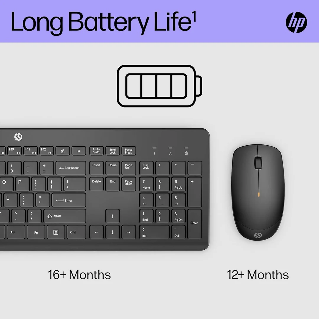 HP 230 Wireless Keyboard and Mouse Combo Set, 2.4 GHz Wireless USB-A Nano Receiver| 18H24AA-DP - Image 5
