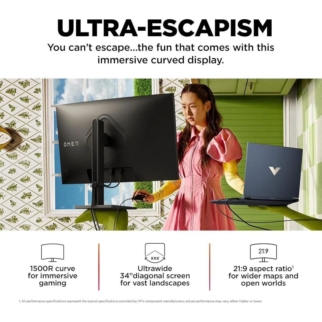 HP OMEN 34 Inch FHD IPS Gaming Monitor | 780K8AA#ABU - Image 5