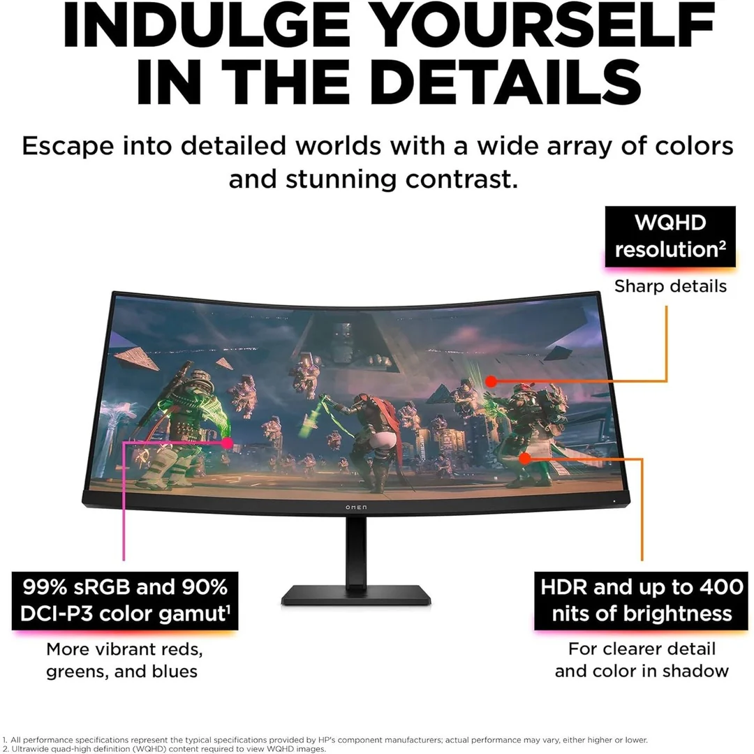 HP OMEN 34 Inch FHD IPS Gaming Monitor | 780K8AA#ABU - Image 6