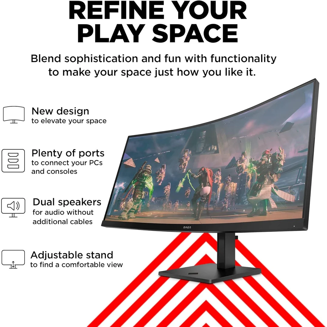 HP OMEN 34 Inch FHD IPS Gaming Monitor | 780K8AA#ABU - Image 8