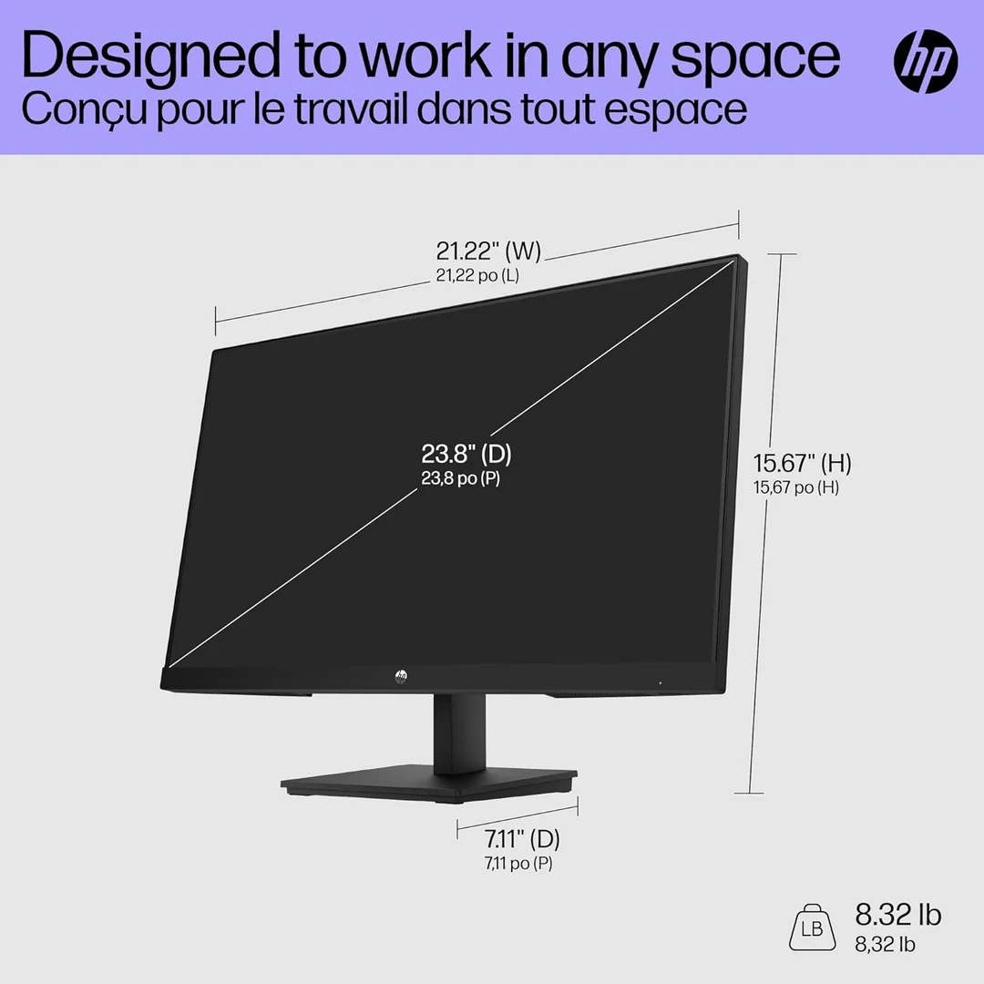 HP V24i G5 Full HD - 24" Monitor  | 65P58AA#ABU - Image 7