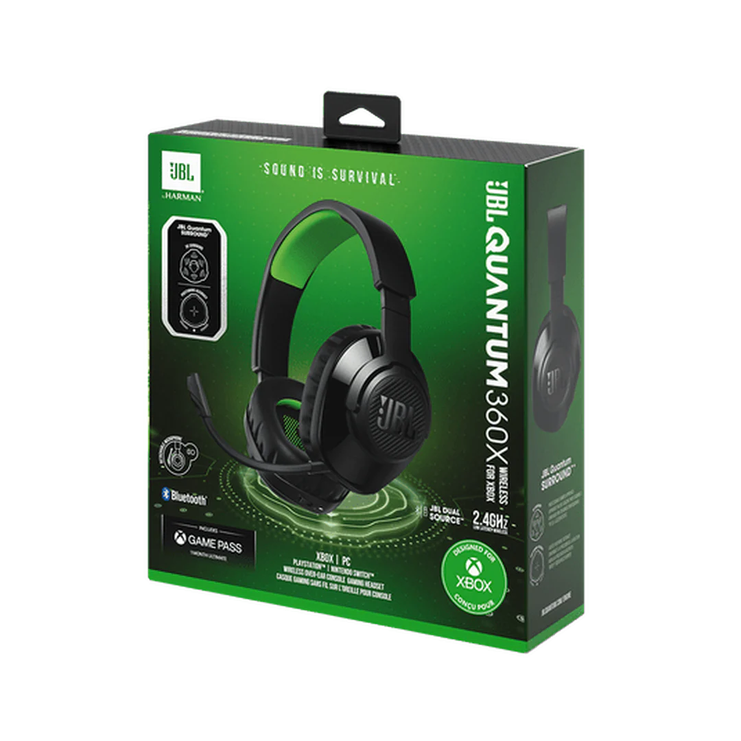 JBL Quantum 360X Xbox Wireless Gaming Headset - Black & Green | JBLQ360XWLBLKGR - Image 4