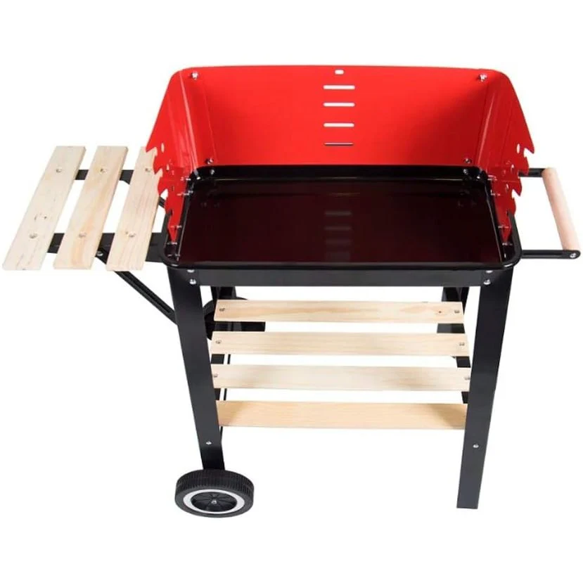 Landmann Wagon Charcoal BBQ with Wooden Shelves | 566 - Image 3